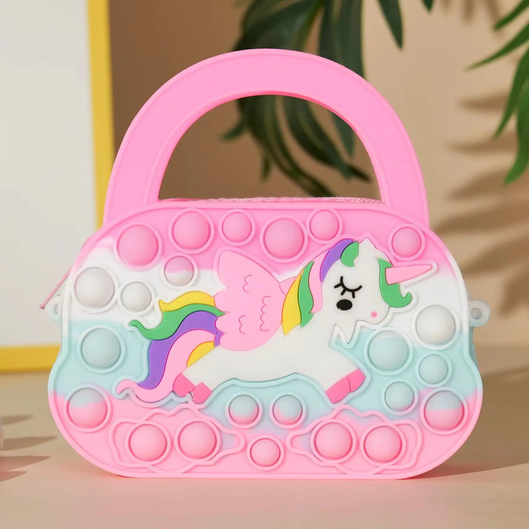 Unicorn Purses Handbag Fashion Fidgets Fashion Pop Purse Push Bubbles Fidget Toy Rainbow Wallet Ladies Bag Silica Bags for Girls