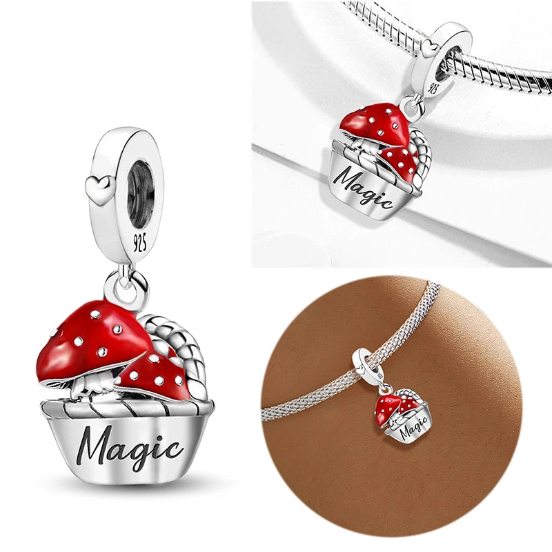 925 Sterling Silver Mushroom Cat Owl Puppy Cat Claw Charms Beads Fit Diy Bracelet Bangle Making Gift Of High Quality Jewelry