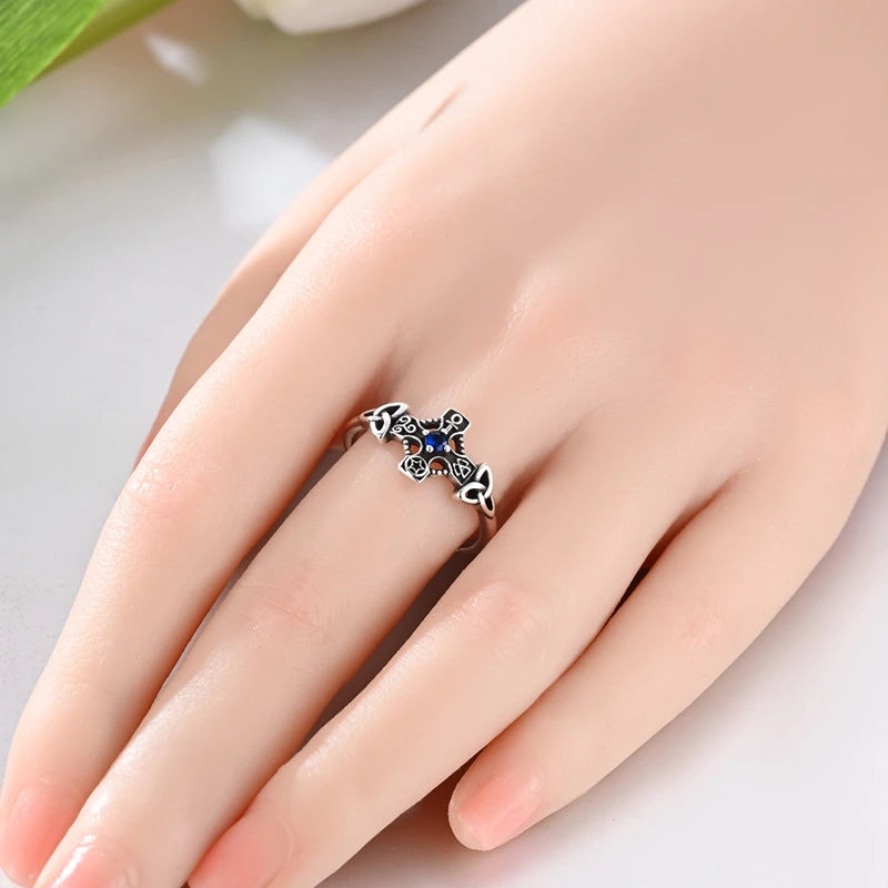 925 Sterling Silver Original Celtic Knots Charms Bead Earrings Ring Bracelet Necklace Series Jewelry Set For Women Men DIY Gift