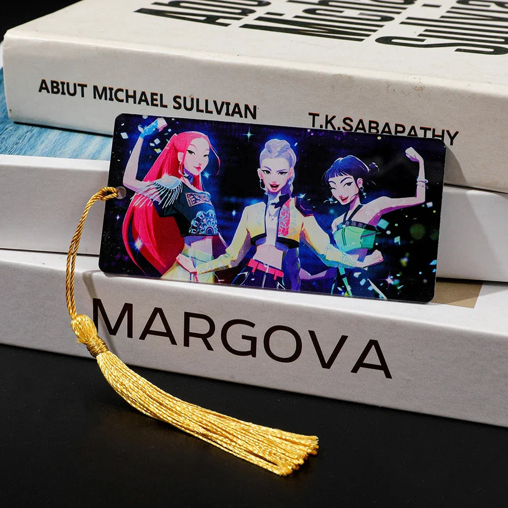 Kpop Demon Hunters Huntrix Cartoon Bookmarks  Anime Cute Stationery for Kpop Fans & Book Lovers, School Supplies Page Markers