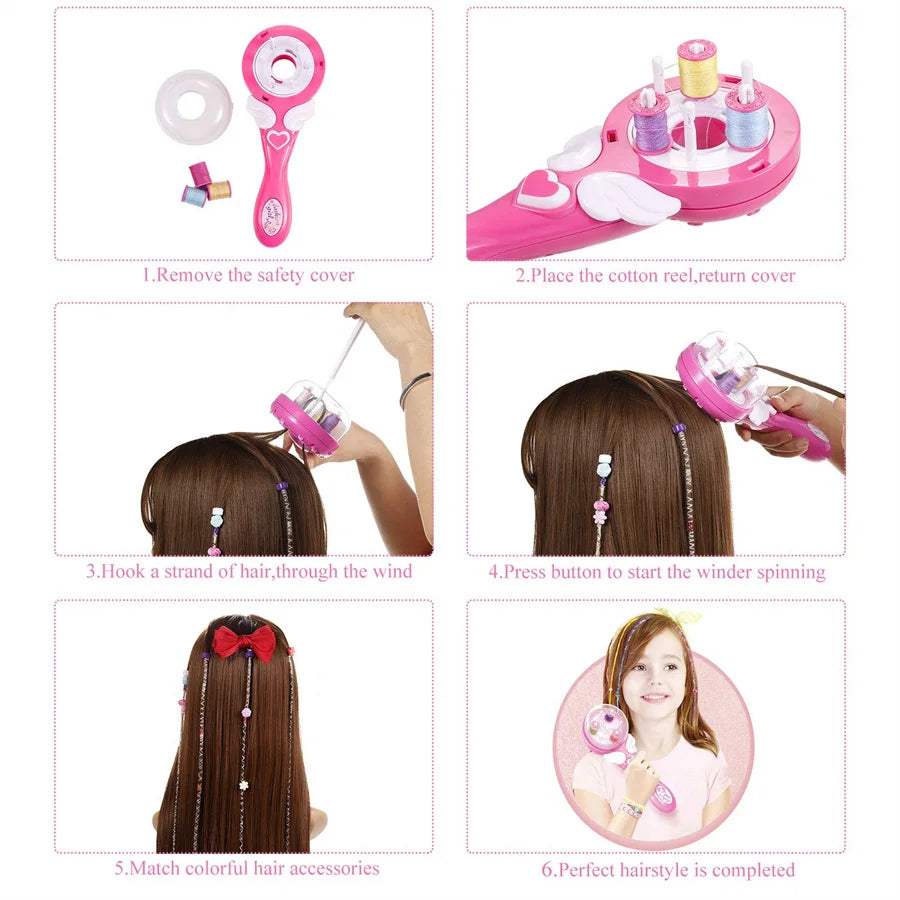 Automatic Hair Braid Kits Tool Girls Hair Twist Machine Electric Beauty DIY Play Toys Kid Headwear Hair Accessories Gift