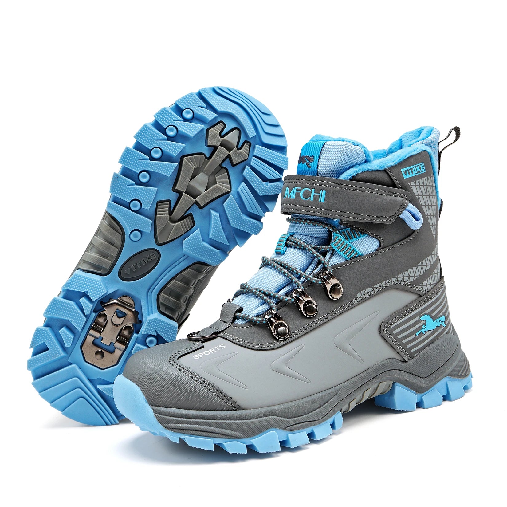 Kids Hiking Boots Boys Girls Outdoor Walking Climbing Sneaker Comfortable Snow Shoes Hiker Boot Antiskid Steel Buckle Sole