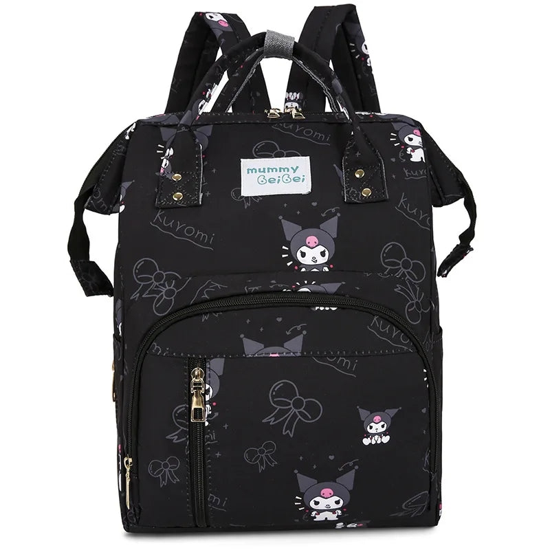 Kuromi New Diaper Bag Backpack Cartoon Cute Baby Diaper Bag Backpack Multifunctional Fashion Lightweight Baby Bag Large Capacity