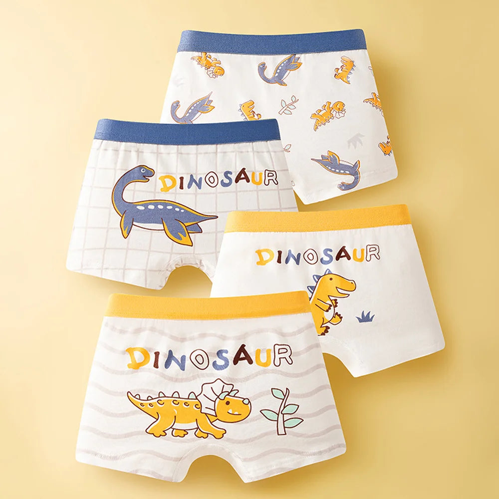1/4/8/12 Pcs/pack Boys Boxer Briefs Kids Cotton Underwear Baby Boy Underpants Teenager Cartoon Print Soft Children Panties 4-12Y