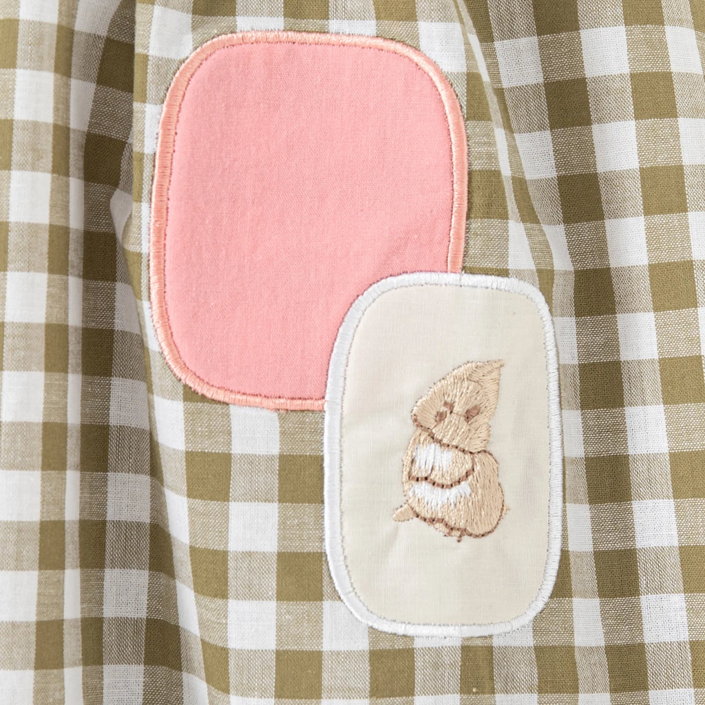 Summer New Cute Squirrel Embroidered Baby Girl Dress, Casual Style Checkered Small Flying Sleeve Children'S Clothing (0-4 Years)