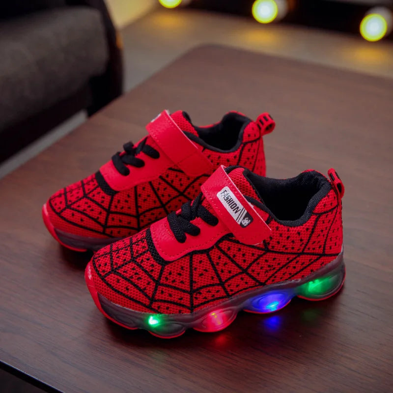 Kids LED Lighting Shoes Boy Lighting Shoes Girls Running Shoes Baby Single Sneakers Mesh Size 21-36