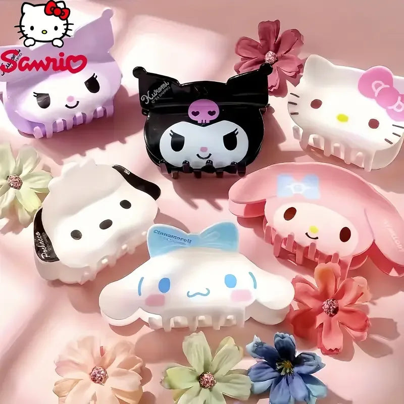 1pc/6pcs Sanrio Cute Cartoon Hair Clip Pink Accessory Claw Adorable Hair Clip Perfect Gift for Family Members New Collection