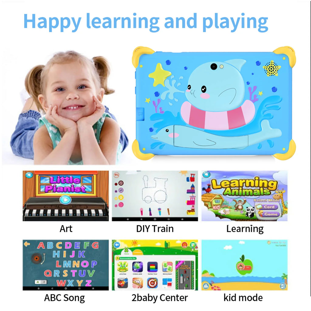 2025 New 7 Inch Cartoon Pattern Kids' tablets Quad Core 4GB RAM 64GB ROM 5G WiFi Learning Education Games Tablet Children's Gift