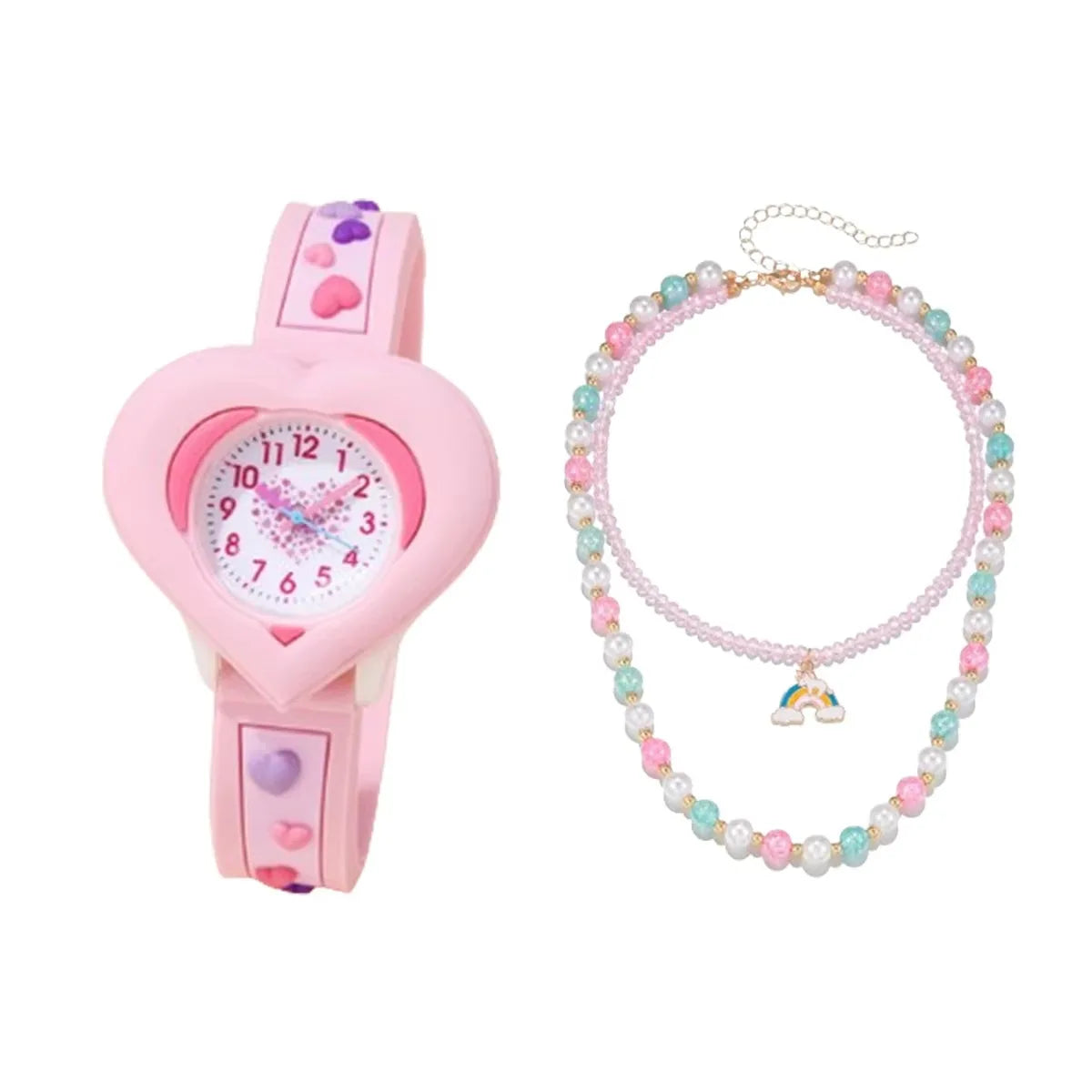 New Fashion Heart shaped Children's Love 3D Cartoon Watch Children's Learning Watch