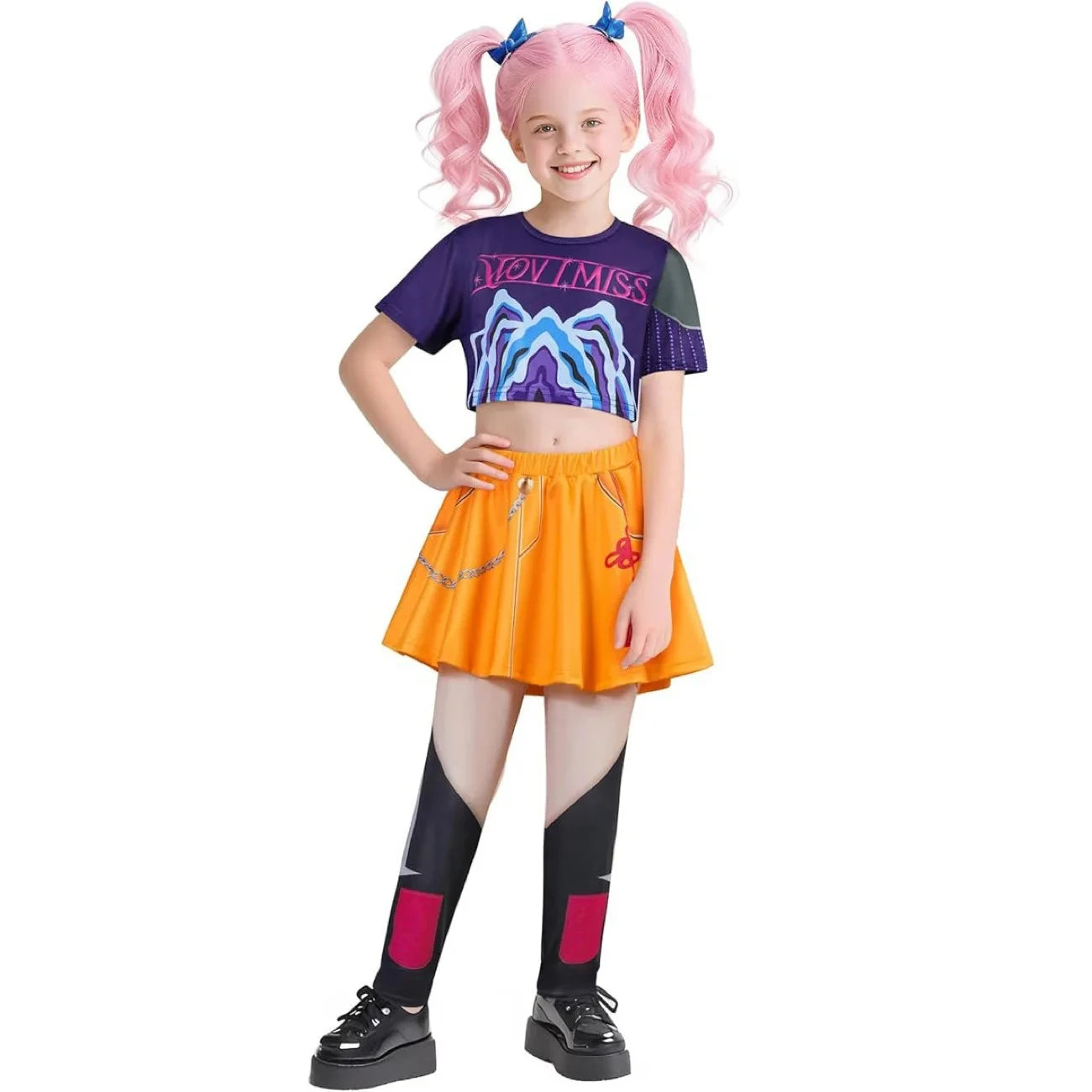 Kids Kpop Demon Hunters Rumi Zoey Mira Cosplay Huntrix Costume For Girls Clothes Group Idol Roleplay Halloween Carnival Suit
