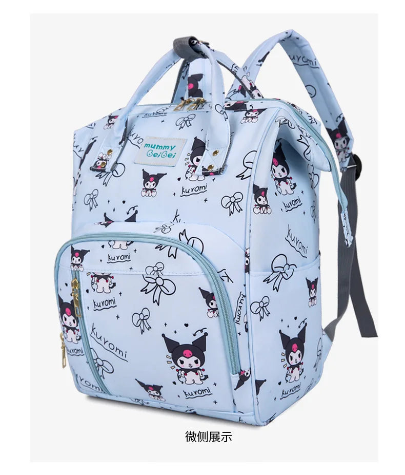 Kuromi New Diaper Bag Backpack Cartoon Cute Baby Diaper Bag Backpack Multifunctional Fashion Lightweight Baby Bag Large Capacity