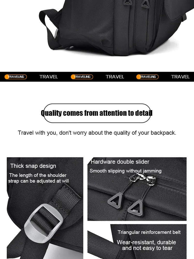 A Multi-layer Waterproof And Stylish Backpack Oxford Large-capacity Simple Commuter Out-of-town Student Backpack