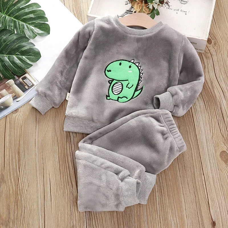 New Winter Baby Girls Clothes Children Sleepwear Infant Fashion Warm T-Shirt Pants 2Pcs/Sets Toddler Casual Costume Kids Pajamas