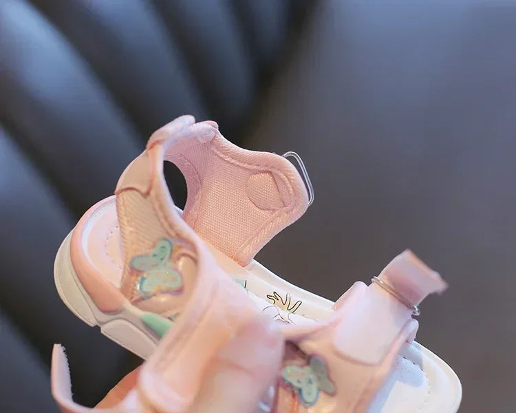 Girls Sandals Gladiator Cartoon Sweet Soft Children Beach Shoes Kids Summer Floral Sandals Princess Shoes Fashion Cute