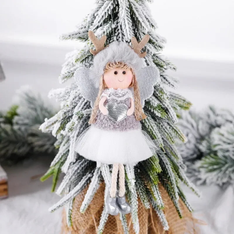 Christmas Tree Plush Ornaments Hanging Angel Christmas Tree Door Wall Hanging Decoration House Ornaments Angel Doll Toy