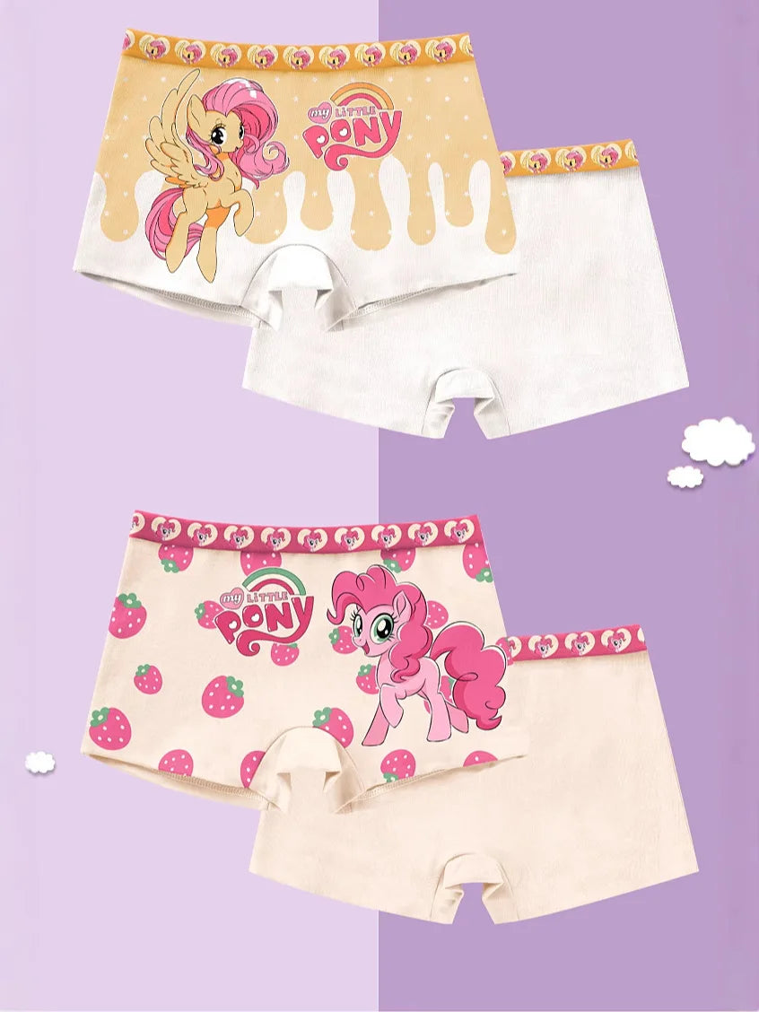 4pcs Miniso for My Little Pony Girls Panties Cotton Flat Four Corner Shorts Class A girls Soft Skin-Friendly Kids for Gifts