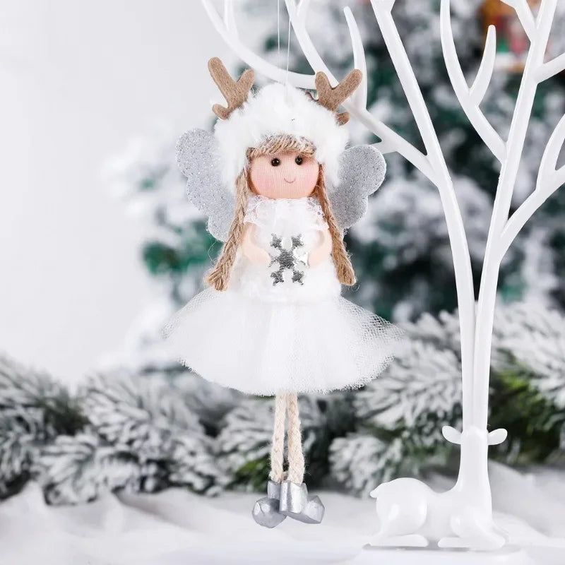 Christmas Tree Plush Ornaments Hanging Angel Christmas Tree Door Wall Hanging Decoration House Ornaments Angel Doll Toy