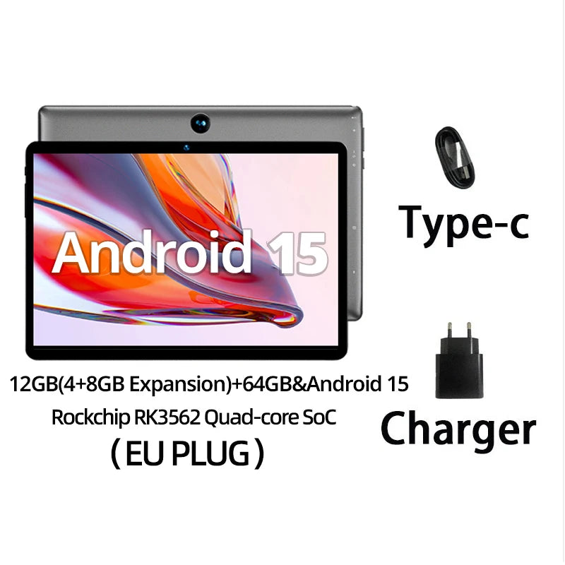 BMAX Kids Tablet I9 Plus Android 15 GPU G522EE 8GB RAM 64GB ROM 10.1 Inch Allwinner RK3562 Quad Core Port Tablets PC WIFI 6