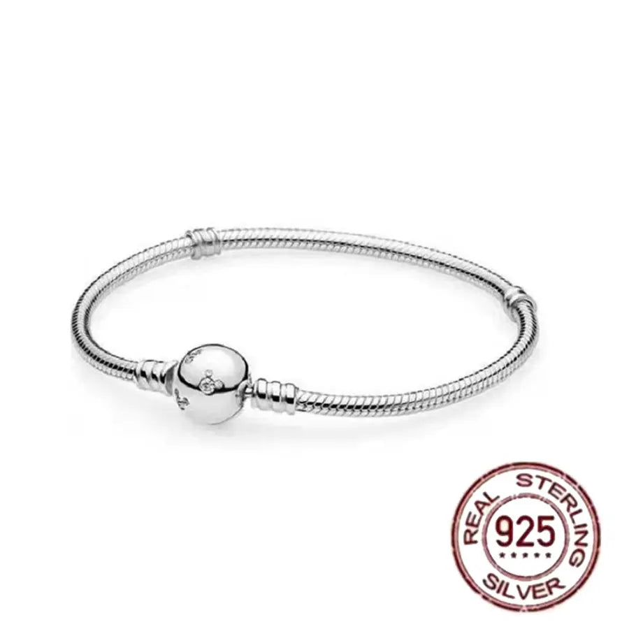 Hot selling S925 sterling silver crown snake bone bracelet, suitable for original DlY bracelet, women's fashion jewelry