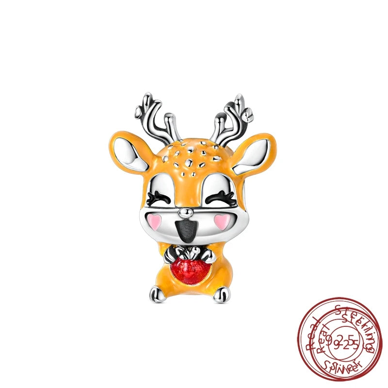 925 Sterling Silver Charms Firefly Cat Dog Coconut Charms Beads Pendant Fit Original Pendant Bracelet DIY Fine Jewelry For Women