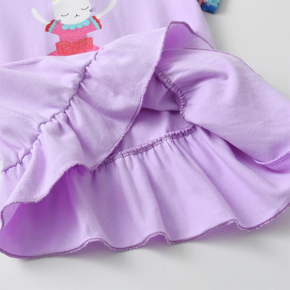 VIKITA Girls Clothing Sets for Summer Kids Rabbit Floral Print Cotton Short Sleeve T Shirt and Pants 2 Pcs Suit Clothes Sets