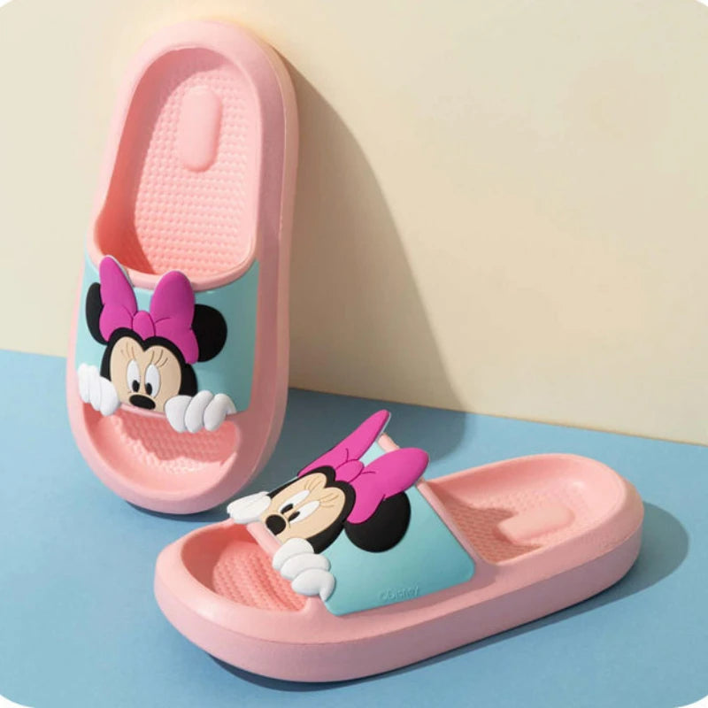 Summer Baby Boy Girl Cartoon Mickey Minnie Mouse Children Slippers Kid Antiskid Soft House Slipper Indoor Outdoor Beach Shoes