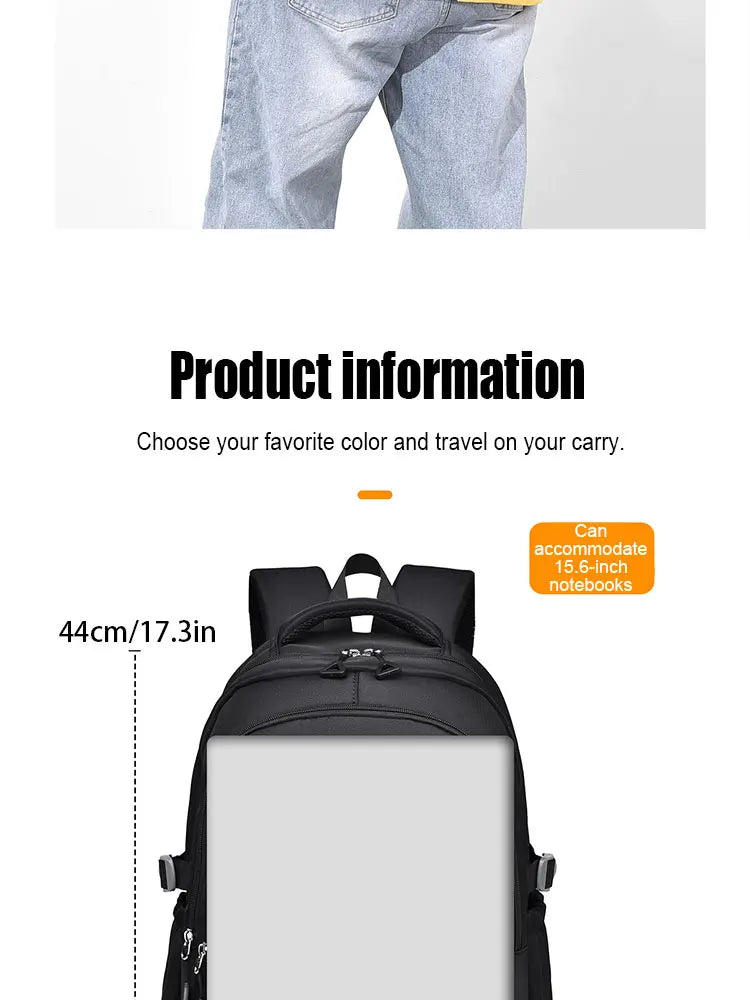 A Multi-layer Waterproof And Stylish Backpack Oxford Large-capacity Simple Commuter Out-of-town Student Backpack