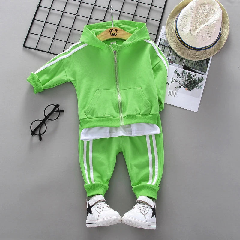 New Spring Autumn Baby Boys Clothes Children Girls Sports Hooded Jacket Pants 2Pcs/Sets Toddler Casual Costume Kids Tracksuits