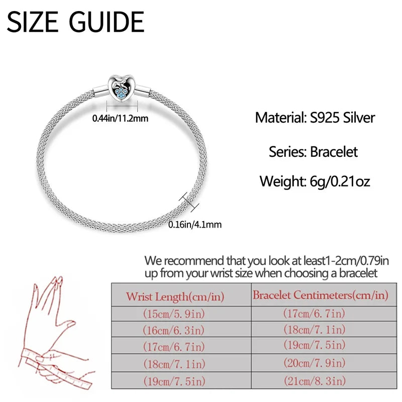 Bracelet Silver 925 Original 17-20CM Star Moon Sun Four Leaf Clover Green Zircon Bracelets Fit DIY Charms Birthday Jewelry Gifts