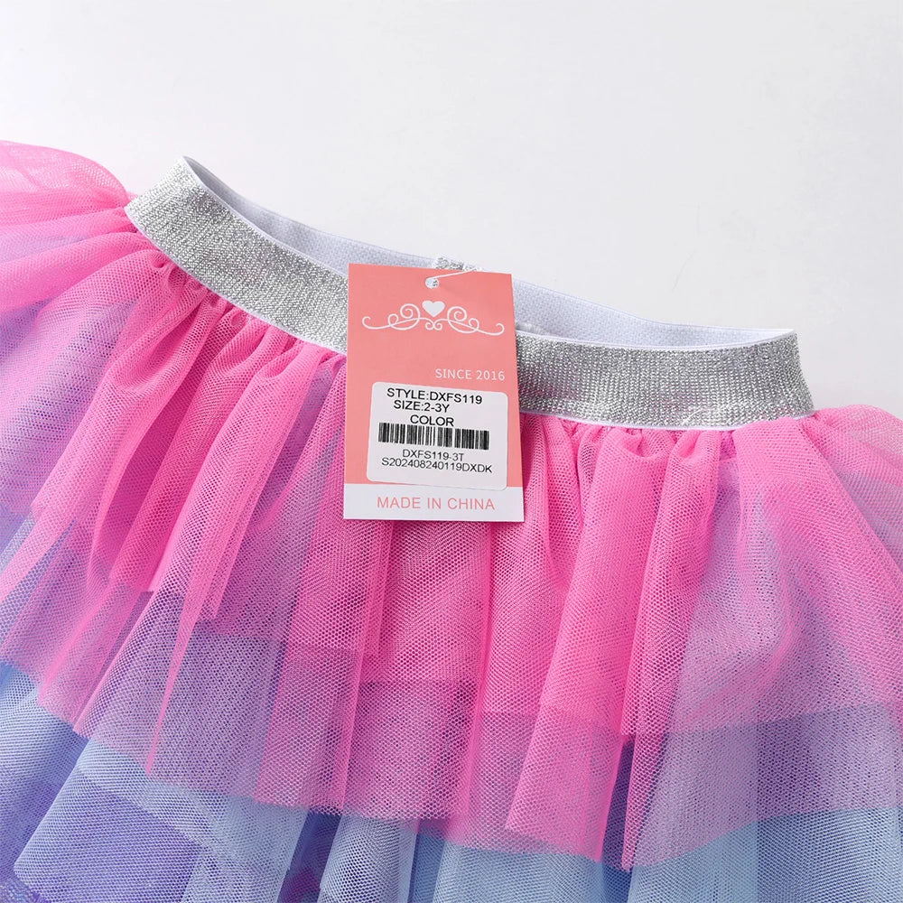 VIKITA Kids Trousers Girls Mermaid Print Leggings with Tutu Skirts Fake 2 Pcs Pants Girls Fashion Trousers Mesh Pants Skirts