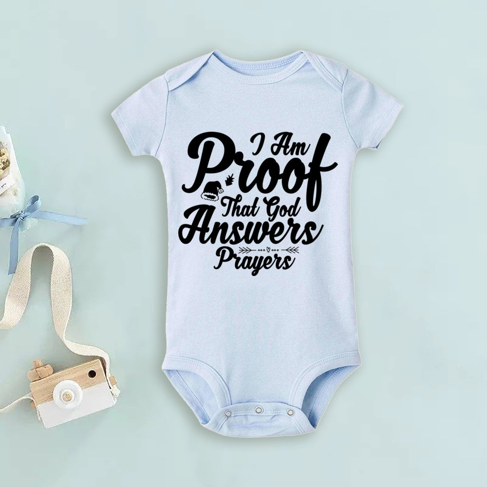 Proof That God Answers Prayers Baby Bodysuit Little Answered Prayer Romper Baby Announcement Bodysuits Newbron Shower Gift