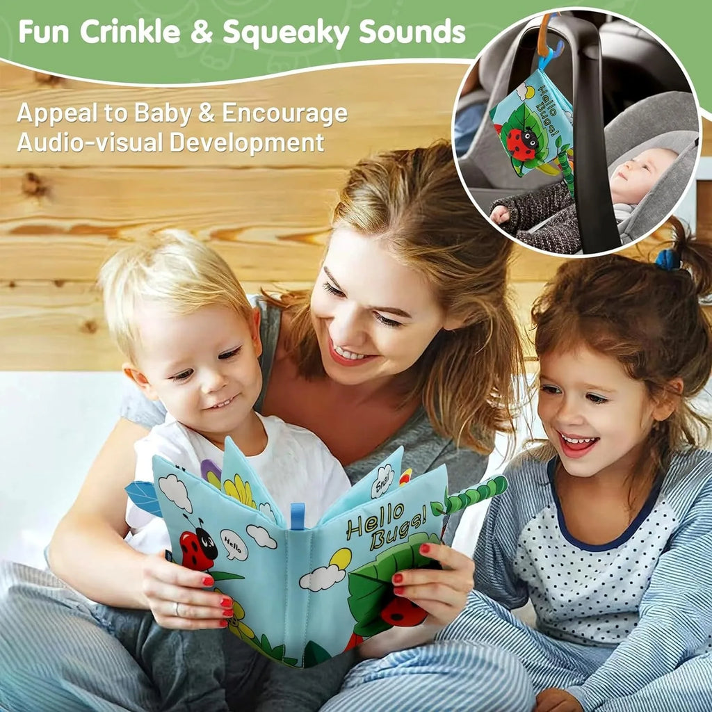 Baby Soft Books Toys Crinkle Cloth Book Marine Animal Tails for Infant Baby Early Development Interactive Stroller Soft Toys