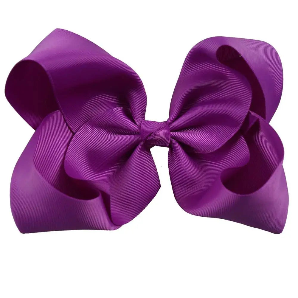 60 Colors Boutique 8" Large Solid Grosgrain Ribbon Hair Bow Clips Barrettes for Women Girls Accessories