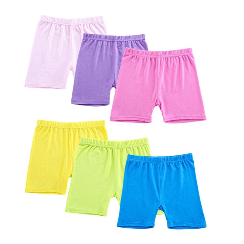 6PCS Kids Cotton Girls Safety Pants Top Quality Short Pants Underwear Children Summer Shorts Underpants For 2-10Y