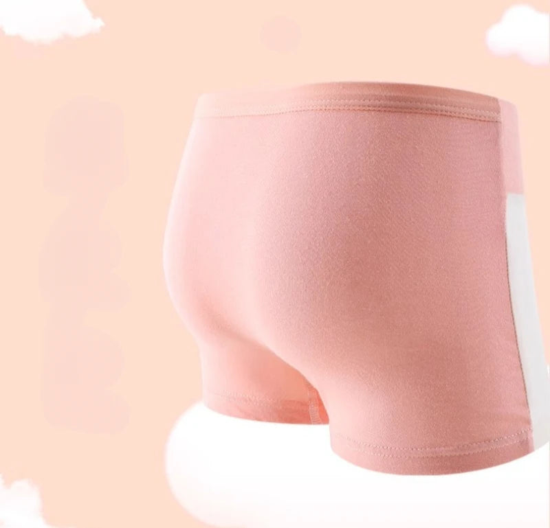 4PCS Girls High Waist Cotton Panties Kid Thin Breathable Soft Antibacterial Knickers Cute Print Briefs 3+y Young Child Underwear