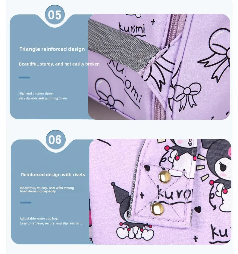 Kuromi New Diaper Bag Backpack Cartoon Cute Baby Diaper Bag Backpack Multifunctional Fashion Lightweight Baby Bag Large Capacity
