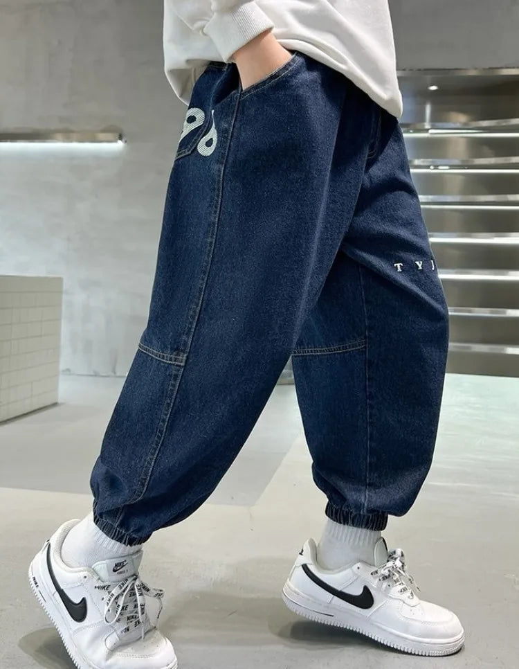 Boys Jeans Spring Autumn 2025 New Style Casual Pants Trendy Stretch Fabric Comfort Fit Toddler Boys
