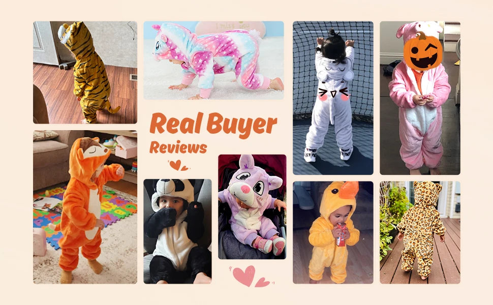 MICHLEY Halloween Costume Infant Baby Clothes Rompers Winter Flannel Hooded Bodysuits Pajamas Animals Overall Jumpsuit For Bebe