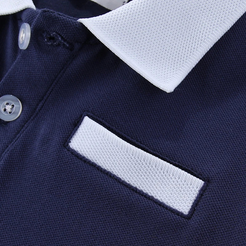 Mudkingdom Little Boys Long Sleeve Polo Shirts Solid Fashion Turn-down Collar Cotton Tops for Kids Clothing Spring Clothes