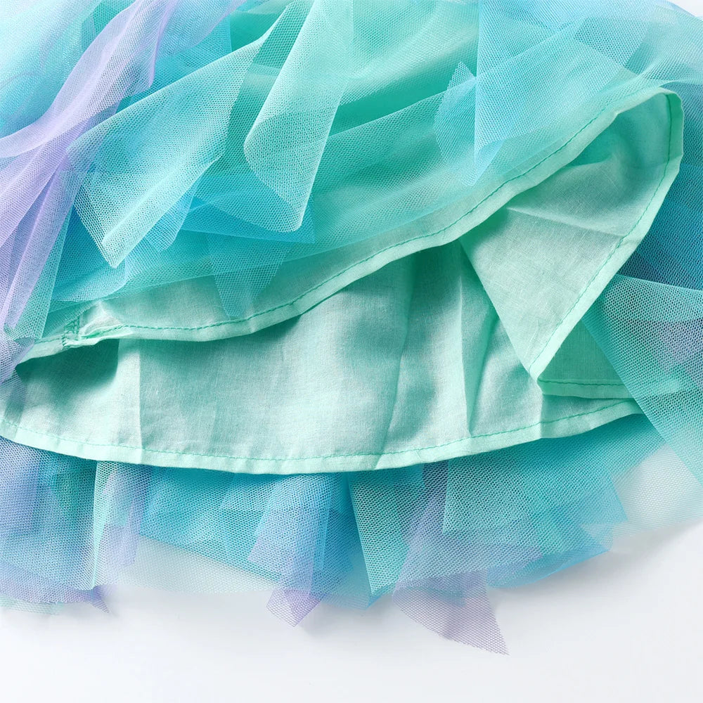 VIKITA Girls Tutu Skirts Kids Princess Birthday Party Ballet Dancing Pettiskirts Children Gradient Ball Gown Kids Blue Skirts