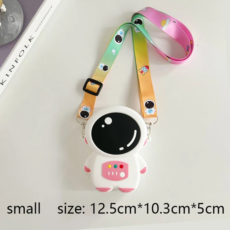 Astronaut Crossbody Bags Lovely Kawaii Bag Princess Small Storage Silicone Purse Cartoon Cosmonaut Model Toys Kids Prince Gift