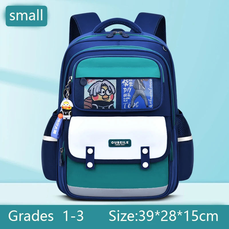 Neuer Kinderrucksack, modisches Design, farblich abgesetzt, leicht, hochwertig, Schulrucksack für Jungen und Mädchen, grün