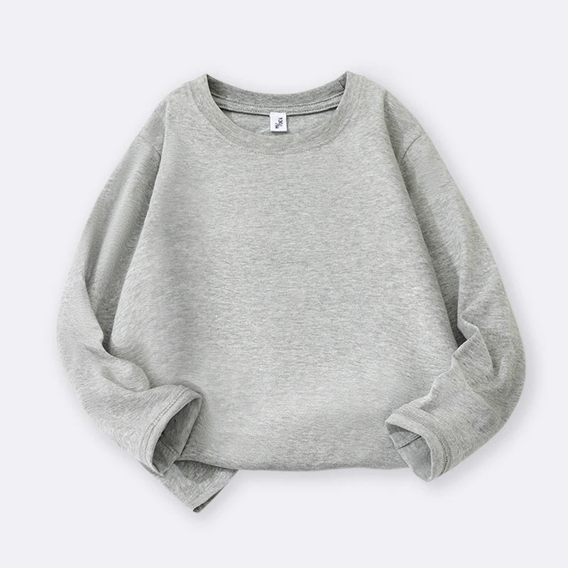 New children's long-sleeved T-shirt for boys, suitable for spring and autumn. Pure cotton upper garment for medium and large chi