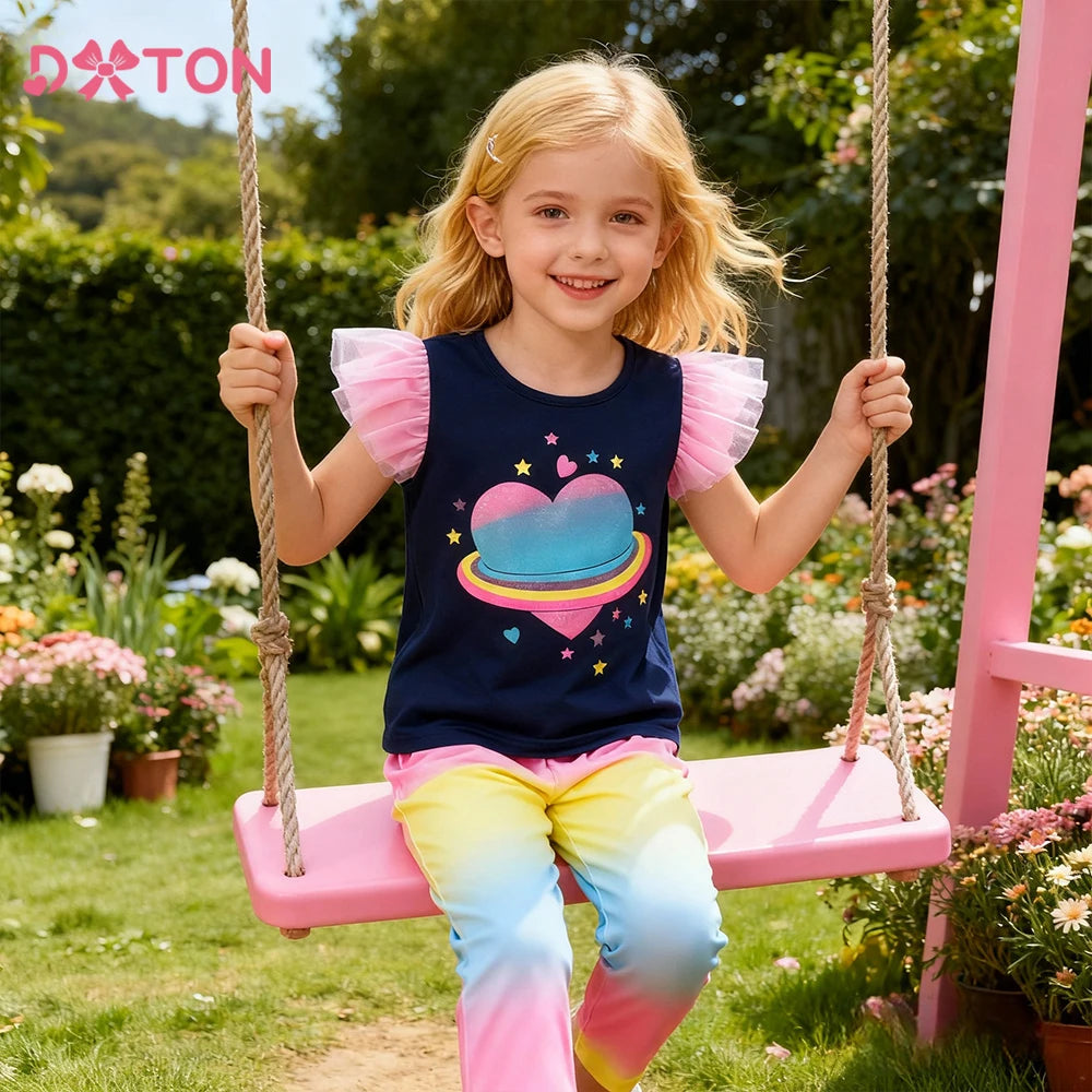 DXTON Baby Toddler Pants  Polyester Children Girls Pencil Leggings Four Season Gradient Outerwear Kids Girls Straight Trousers