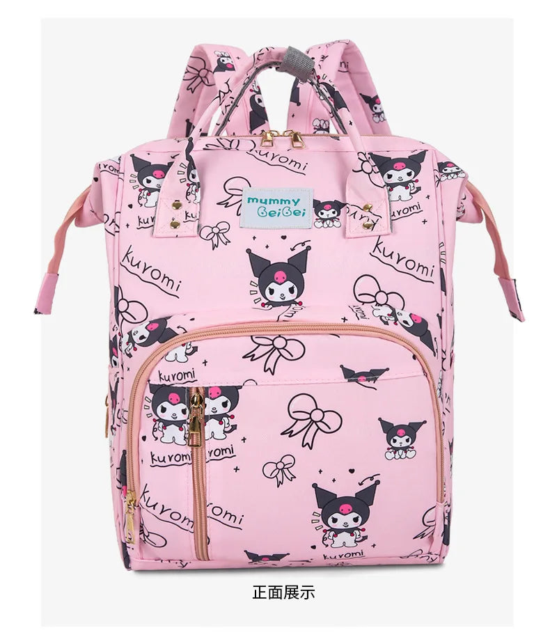 Kuromi New Diaper Bag Backpack Cartoon Cute Baby Diaper Bag Backpack Multifunctional Fashion Lightweight Baby Bag Large Capacity