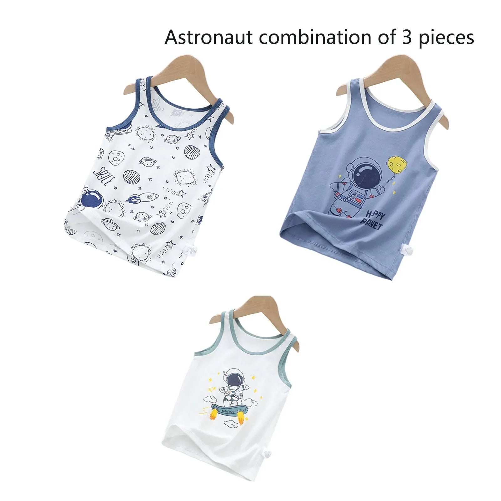 2025 Summer Kids Tanks Top Children's Vest Baby Underwear Clothing Cartoon Printed Top Cotton T-shirt Boys Sleeveless Tank 0-8 Y