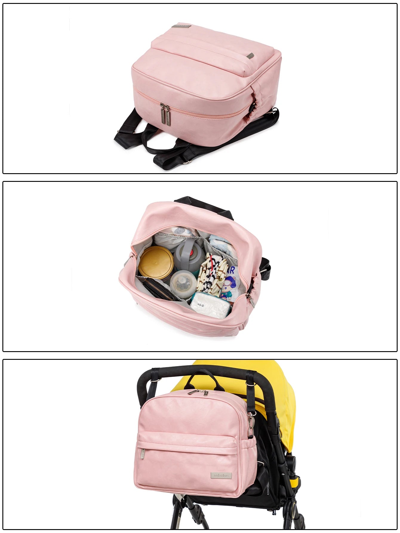 Fashion Diaper Bag for Newborn Baby Waterproof Light Weight Protable Mommy Diaper Backpack for Quick Outing Nappy Changing Bag