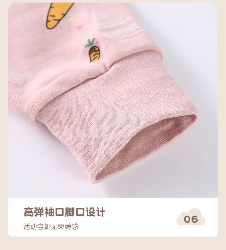 Children's Autumn Clothes and Pants Set for Boys and Girls Pure Cotton Thermal Underwear Pure Cotton Cotton Sweater Baby Pajamas