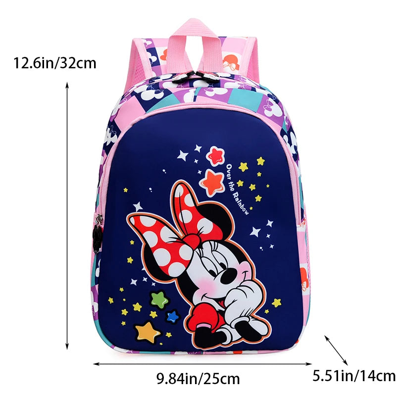 Minnie Print Backpack Large Capacity Lightweight Children's Schoolbag Casual Nylon Cute Knapsack