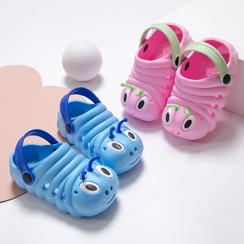 2024 Children Garden Shoes Cute Cartoon Caterpillar Beach Sandals Babies Summer Slippers High Quality Kids Slippers Flip Shoes